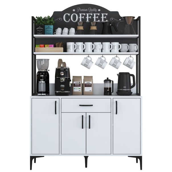 HANAH HOME Kuhinjska vitrina JE130 - 2987, bela/crna - EP2799895