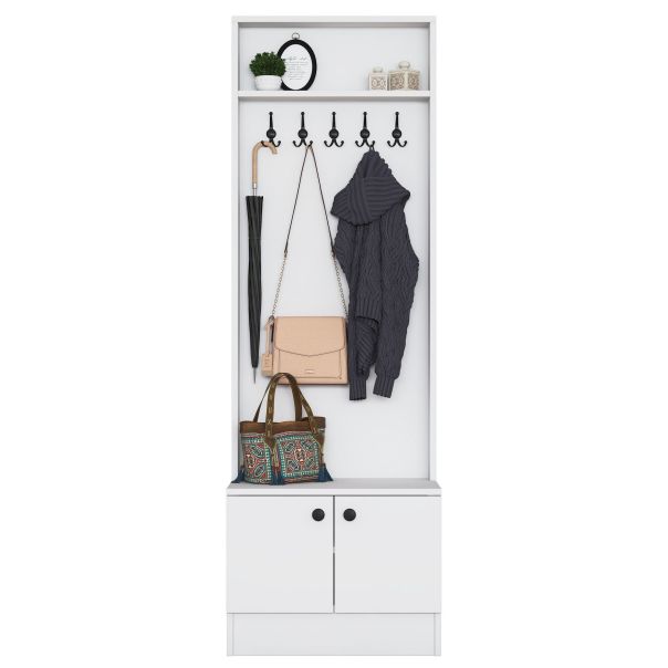 HANAH HOME Cipelarnik sa čivilukom M16, bela - EP3057500