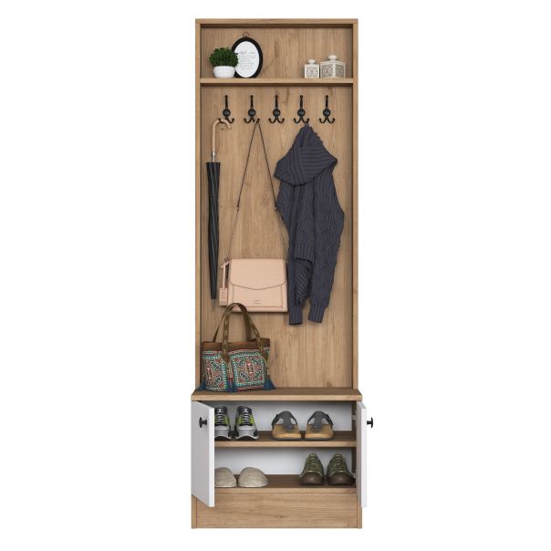 HANAH HOME Cipelarnik sa čivilukom M16, bela/braon - EP3057506