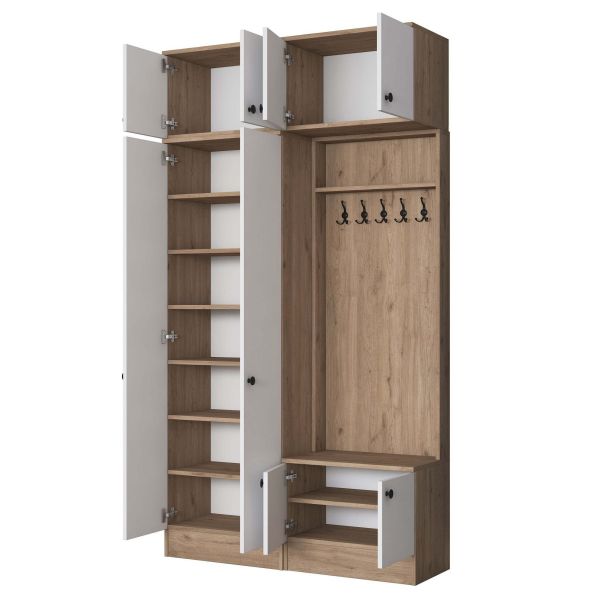 HANAH HOME Ormar za predsoblje EA144, bela/broan - EP3057512