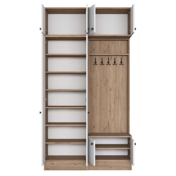 HANAH HOME Ormar za predsoblje EA144, bela/broan - EP3057512