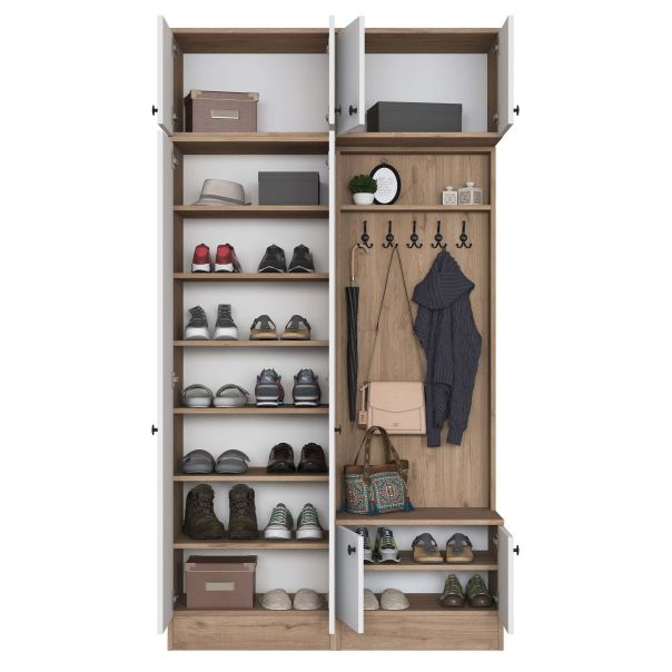 HANAH HOME Ormar za predsoblje EA144, bela/broan - EP3057512