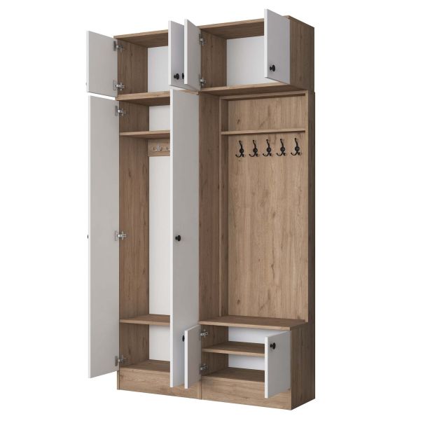HANAH HOME Ormar za predsoblje EA145, bela/broan - EP3057518