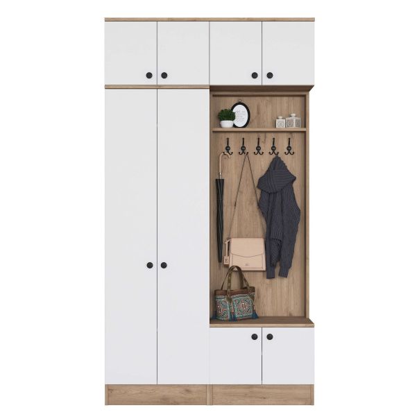 HANAH HOME Ormar za predsoblje EA145, bela/broan - EP3057518