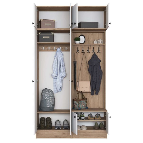 HANAH HOME Ormar za predsoblje EA145, bela/broan - EP3057518