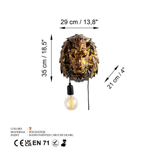 OPVIQ  Zidna lampa Lion Head - EP3006451