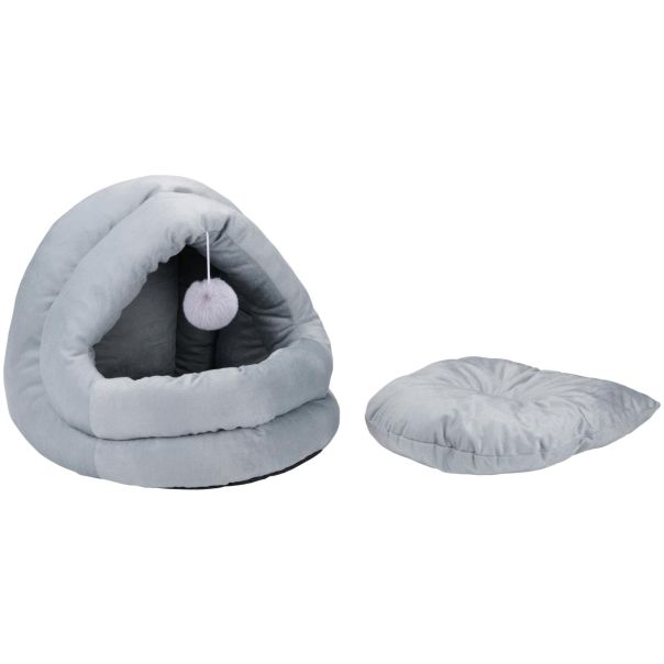PET COMFORT Krevet za mačke sa visećom lopticom Sivi 42 × 40 × 38 cm - EP3174572