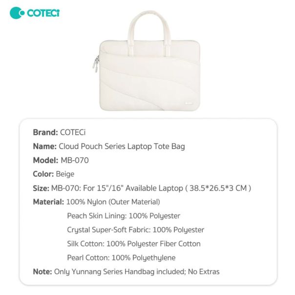 Torba za laptop Coteci MB-070 15-16 inch bez - EP2781525