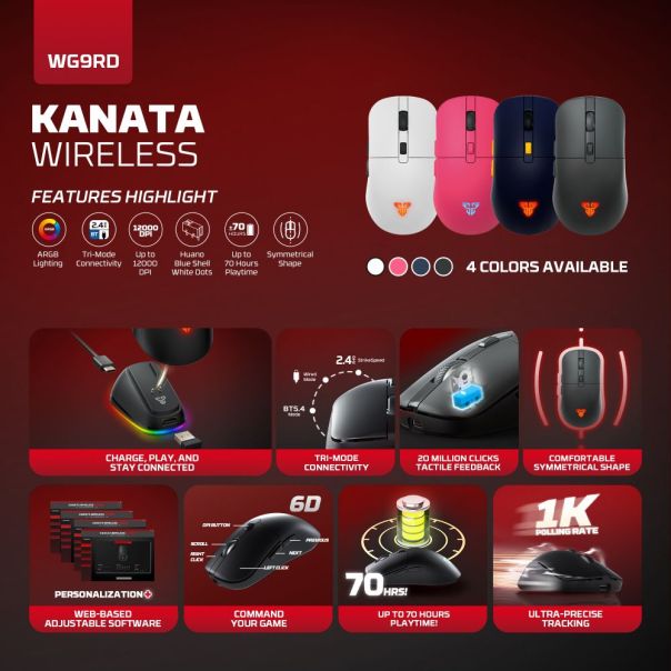 FANTECH Mis Wireless Gaming WG9RD Kanata - EP3192932