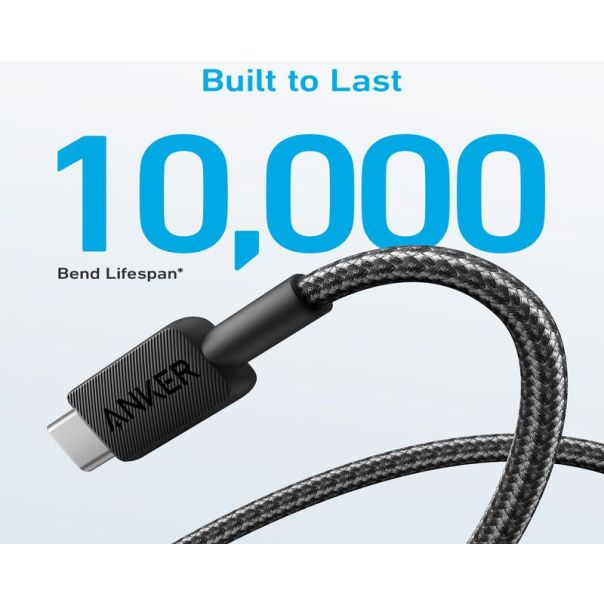 ANKER 322 USB tip-A na USB tip-C kabl M/M 0.9m, 18W, pleteni, crni - EP3195688