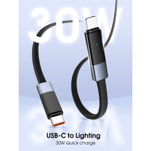 Data kabl LDNIO LC241i 30W Fast Automatic Power OFF Type C na iPhone lightning crni 1m - EP3009673
