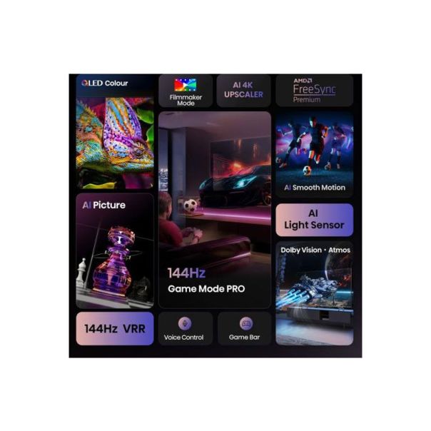 Televizor Hisense 85E7Q PRO, Smart, QLED, 4K UHD, 85
