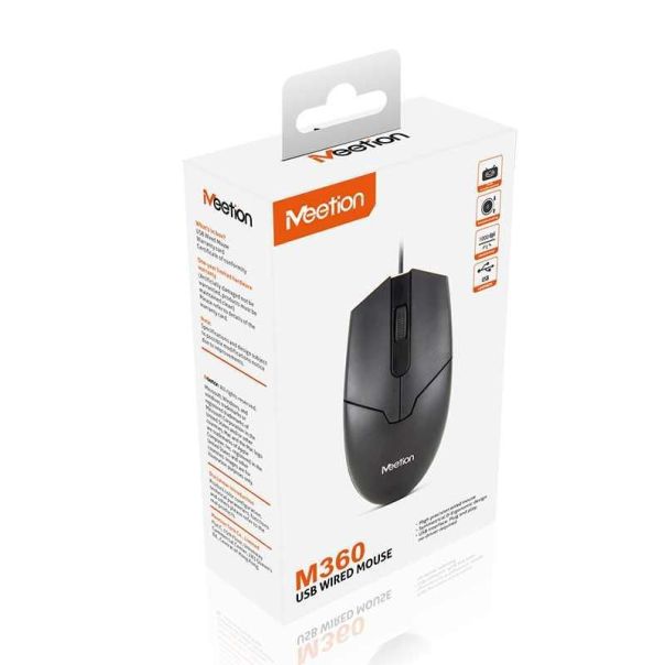 MEETION M360 ŽIČNI Miš, CRNI - EP3251553