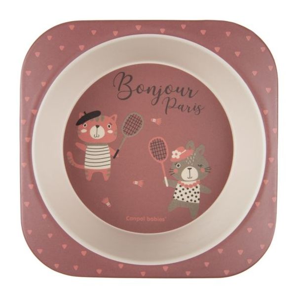CANPOL Babies set za hranjenje 5 delova 9/227 - Bonjour Paris dark red - 9-227_red