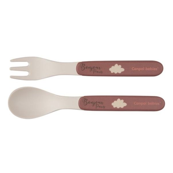 CANPOL Babies set za hranjenje 5 delova 9/227 - Bonjour Paris dark red - 9-227_red