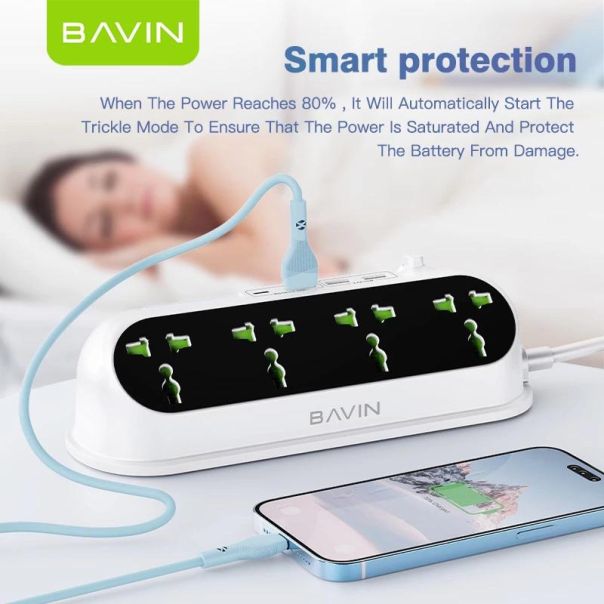 BAVIN Kabl 18W 1m type-A na Micro, bela - 90114