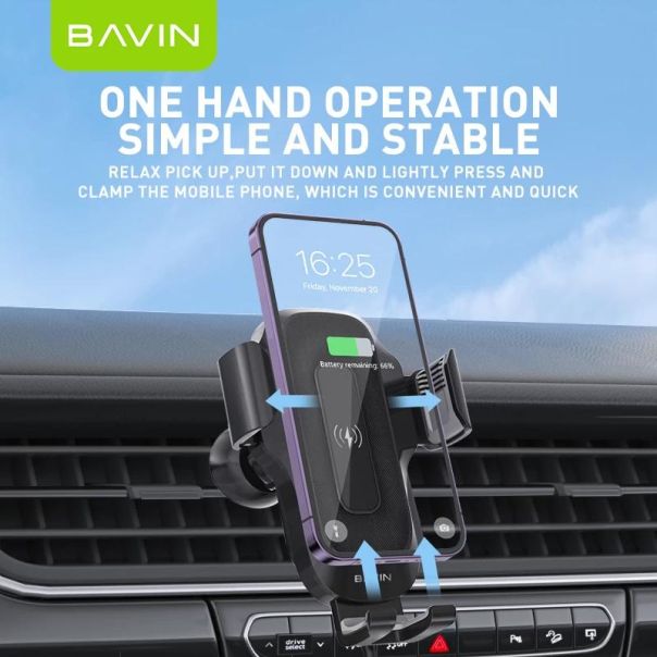 BAVIN Auto držač/wirelees punjač 15W - 90403-1