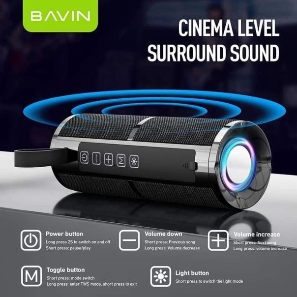 BAVIN bluetooth zvučnik BM-06, 8W, crna - 90501-1