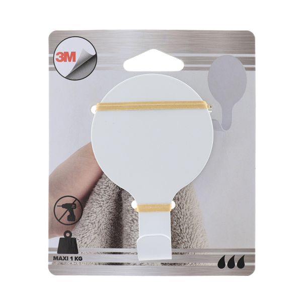 TENDANCE Metalna kukica 3M 6.3x3x9.5cm, bela - 9059100