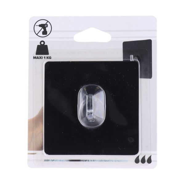 TENDANCE Samolepljiva kukica 8x2x8cm, crna - 9066103