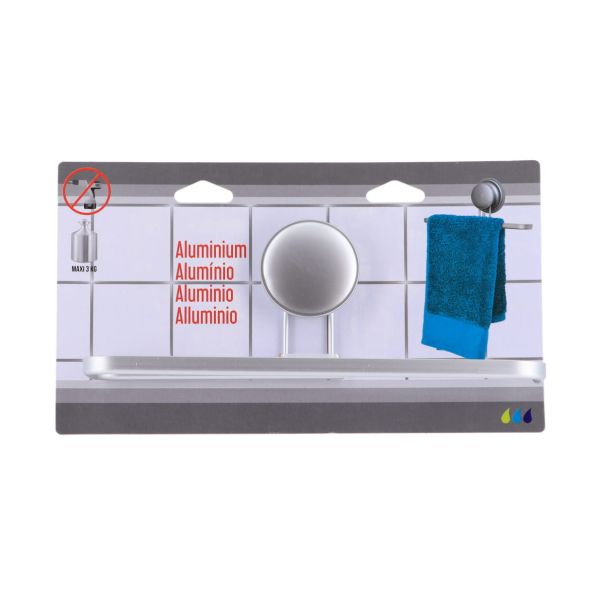 TENDANCE Vakuumski držač za peškir 24x7.5x10cm, aluminijum/hrom - 9100299