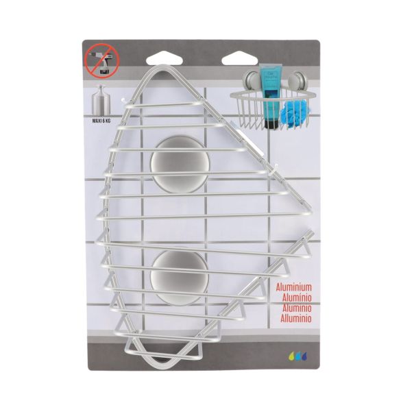 TENDANCE Ugaona vakuumska polica 19.7x19.7x19cm, aluminijum/hrom - 9100399