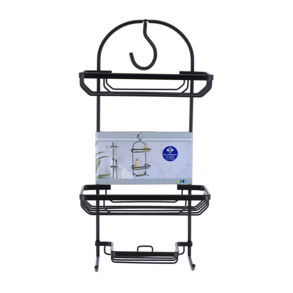 TENDANCE Žičana polica na 3 nivoa sa kukom 65x28x12.5cm, crna - 91008108