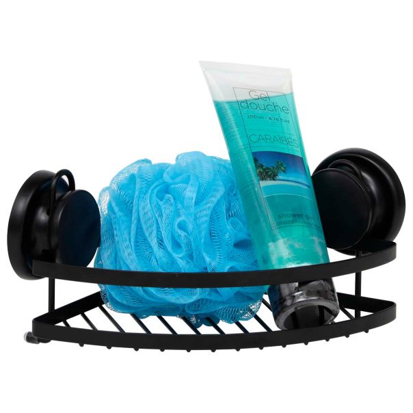 TENDANCE Ugaona vakuumska polica 20x20x12.5cm, crna - 91011108