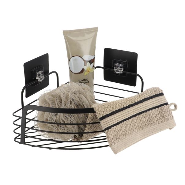 TENDANCE Ugaona vakuumska žičana polica, crna - 91018108