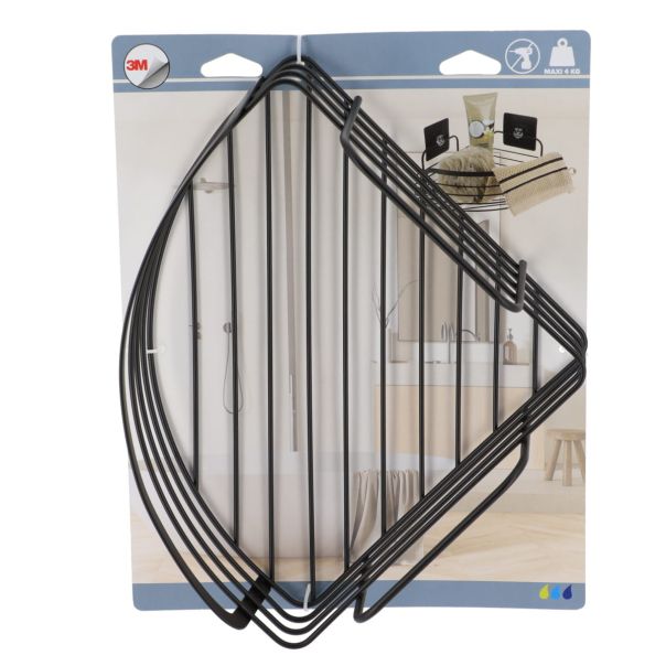 TENDANCE Ugaona vakuumska žičana polica, crna - 91018108