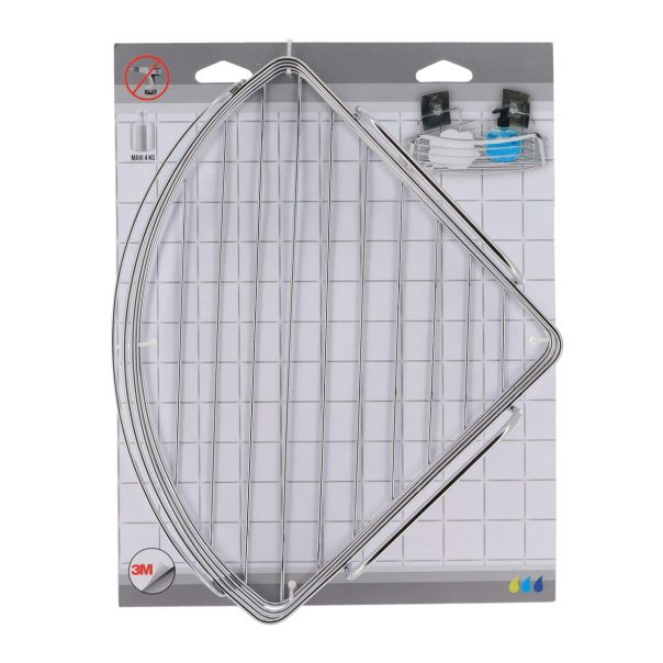 TENDANCE Ugaona vakuumska žičana polica 22.5x22.5x14cm, hrom - 9101899