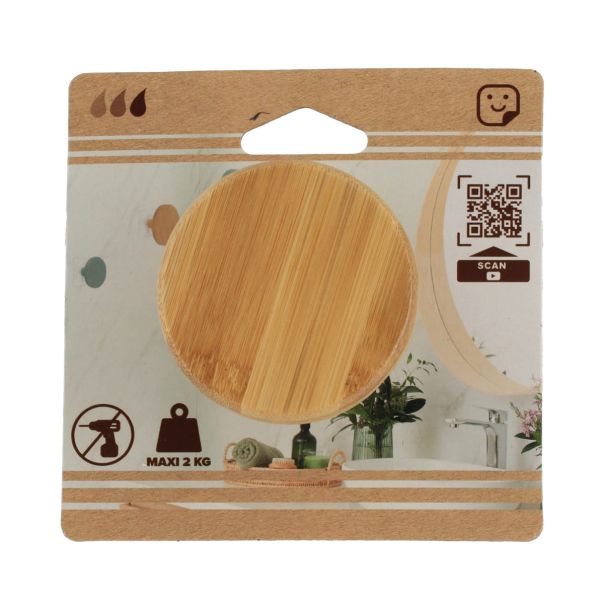 TENDANCE Samolepljiva kukica 6.5cm, bambus - 91041195