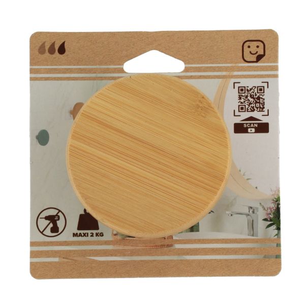 TENDANCE Samolepljiva kukica 8.5cm, bambus - 91042195