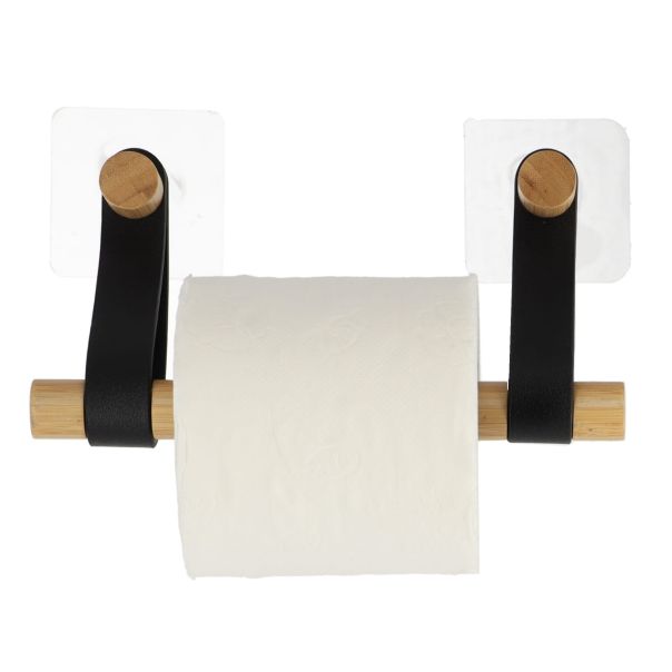 TENDANCE Samolepljivi držač toalet papira, bambus/crna - 91043103