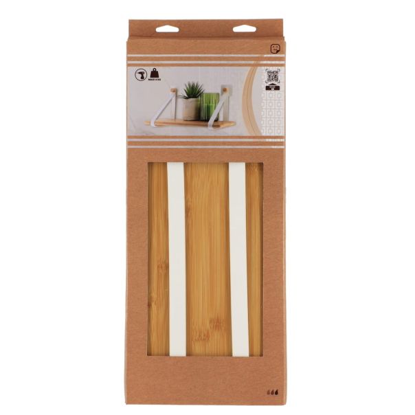 TENDANCE Samolepljiva polica 20x39.5x20cm, bambus/bela - 91046100