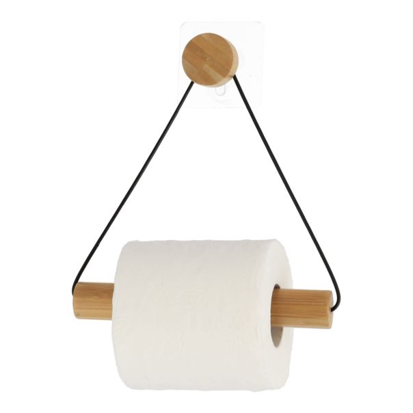 TENDANCE Samolepljivi drzač toalet papira 19x18.3x4cm, bambus/crna - 91047103