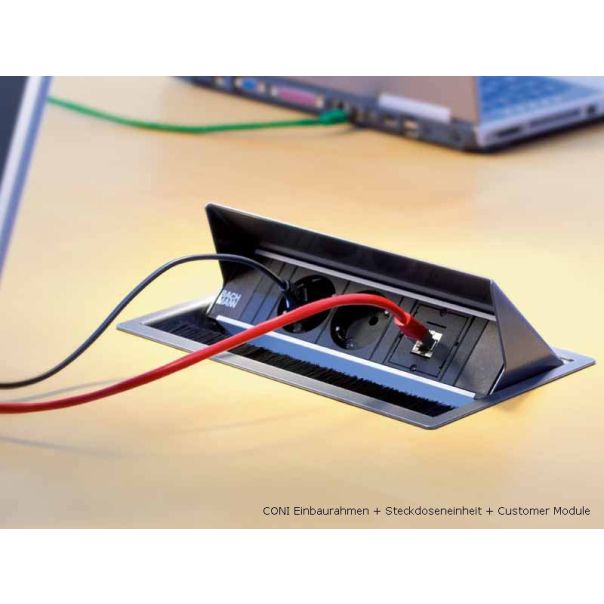 BACHMANN Modularna ugradna kutija CONI, kraća, 3 mesta, crna - 911.002