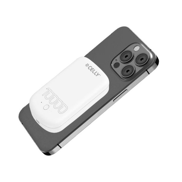 CELLY Power bank MagSafe 10000 mAh, bela - MAGPB10000PROWH