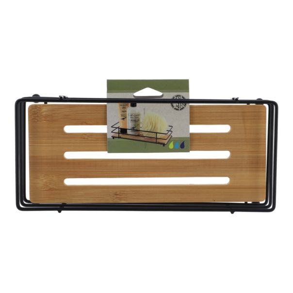 TENDANCE Žičana polica 6x26.5x11.5cm, bambus/crna - 9161237