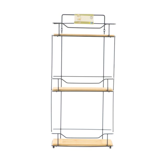 TENDANCE Polica na 3 nivoa 57x26.5x11.5cm, bambus/crna - 9163237
