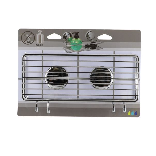 TENDANCE Pravougaona vakuumska polica 25x10.5x11cm, metal/hrom - 917199