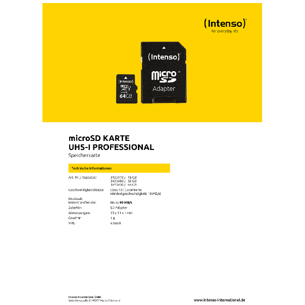 (Intenso) Micro SDHC/SDXC kartica 16GB Class 10, UHS-I +adapter - EP2952457