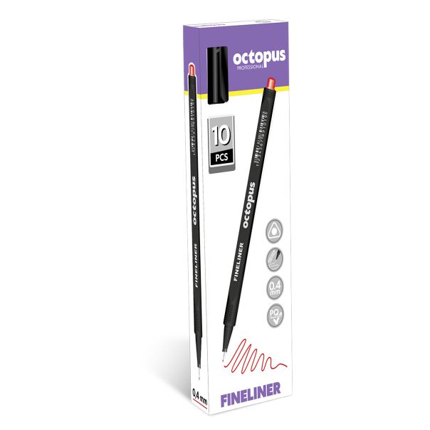 Liner 0.4mm crni fineliner octopus unl-1253 - 92286