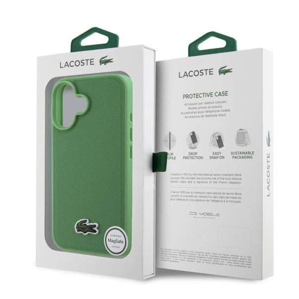 LICENSED LACOSTE LACOSTE MAGSAFE maska za iPhone 16 WOVEN, zelena - LCHMP16SPVCN