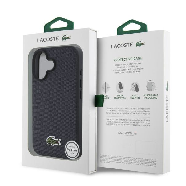 LICENSED LACOSTE LACOSTE MAGSAFE maska za iPhone 16 WOVEN, teget - LCHMP16SPVCV