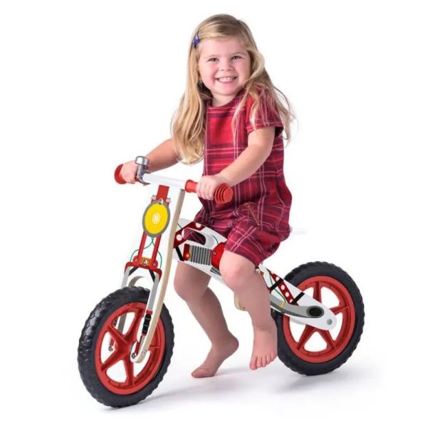 Woody Drveni balans bicikl crveni - 93066