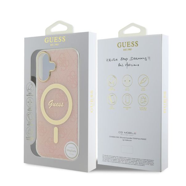LICENSED GUESS GUESS MAGSAFE maska za iPhone 16 4G, roza - GUHMP16SH4STP