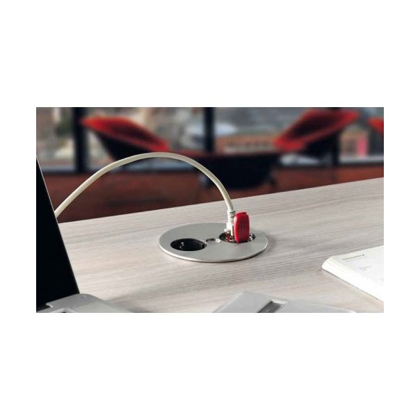 BACHMANN TWIST GST18 Ugradna utičnica,1xšuko,2 x keyston p.mesto, hrom mat - 931.001