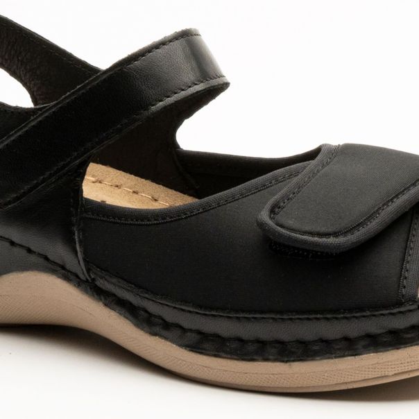 LEON Ženska sandala Diabetik-crna - 934-CR