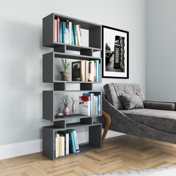 HANAH HOME Polica za knjige Langdon, antracit - 935CMN1115